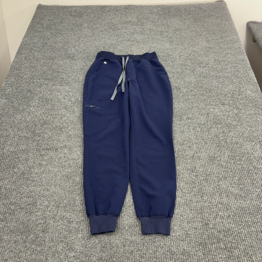 Figs Zamora Jogger Scrub Pants Womens XS Navy Blue Polyester Spandex Medical